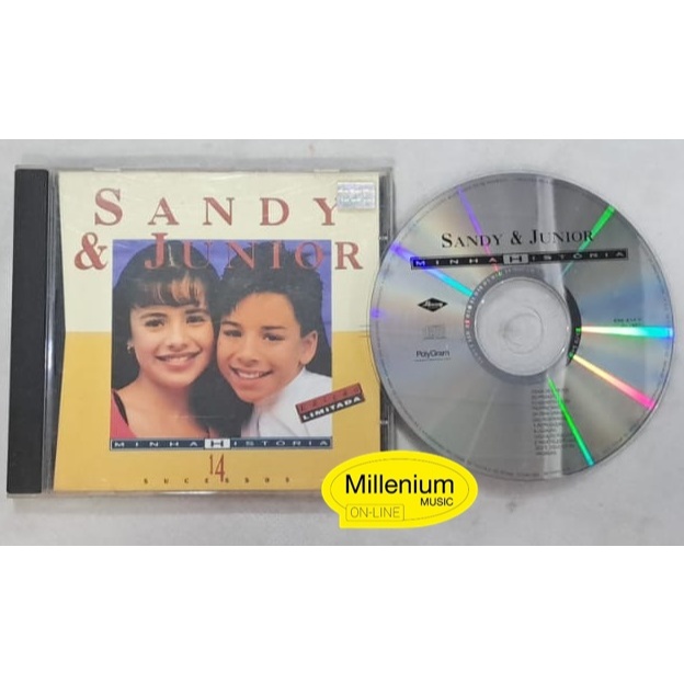 CD Sandy & Junior  Minha História 1997 Original Gravadora Colecionador Ótimo Estado