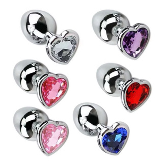 Plug Anal em Aço inox Polido com Detalhe de Joia na Base TAMANHO P e M em Oferta na Shopee