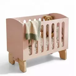 Berço Boneca Brinquedo Infantil Grande Mdf Bebe Reborn Rosa