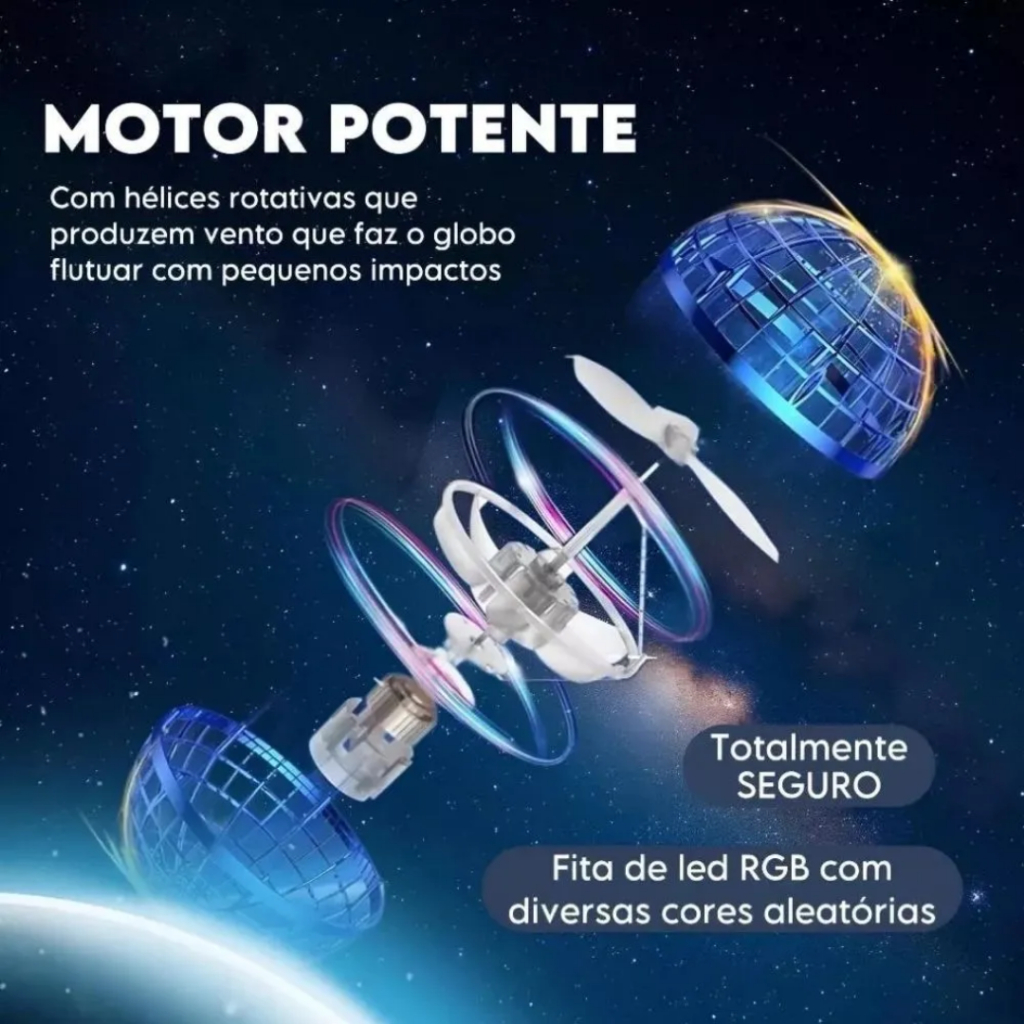 Bola Voadora Led e Controle Remoto Brinquedo Spinner Boomerang! — imagem 2 de 2