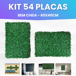 Kit 54 Placa Buchinho Grama Artificial Parede Muro Inglês Vertical Cheio