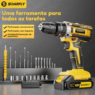 Parafusadeira Furadeira 48V Profissional Kit Completo 2 Baterias 48v Torque Ajustável Perfuração Aço em Oferta na Shopee