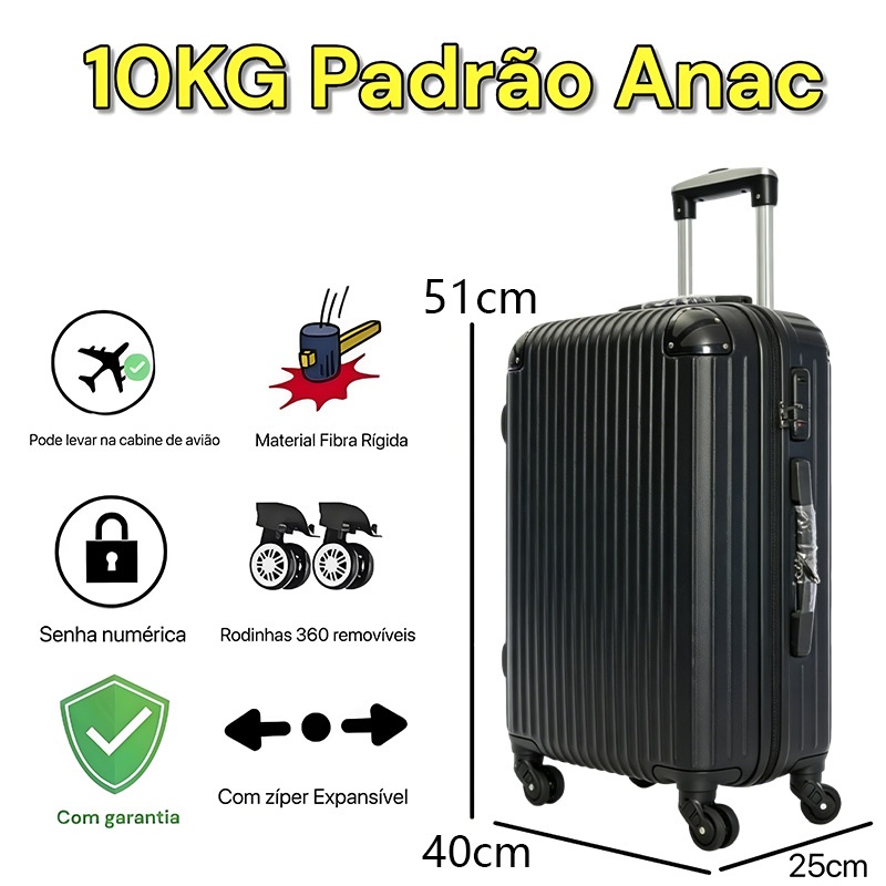 Malas De Viagem Rodinhas 360 Mala De Bordo 10 kg Viagem Rodinhas 360° Abs varia tamnha modelos-2401