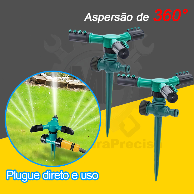 360° Aspersor de Irrigação Giratório Automático de Água Jardim Gramado
