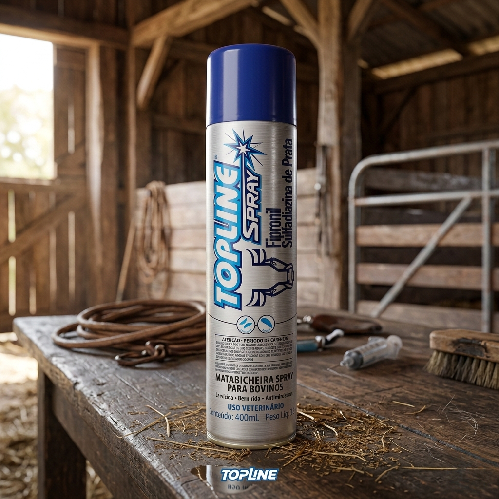 Spray Topline 400ml Produto Veterinário para Cuidado da Pele de Animais