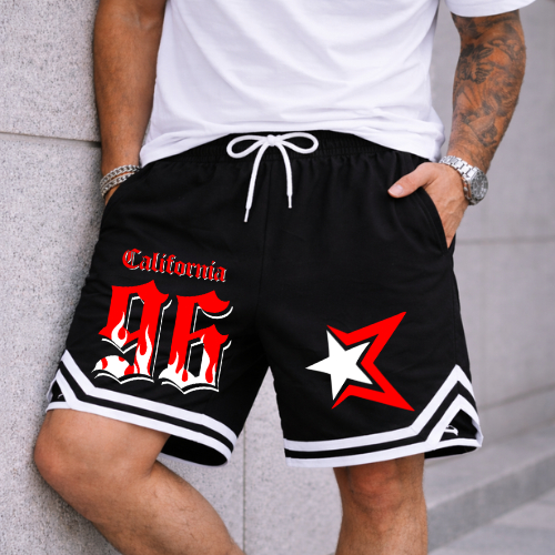 Bermuda Short Basquete Masculino Dry Fit Estampa California 96 Streetwear Academia Confortavel Respiravel COD 687