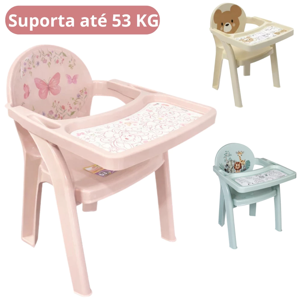 Poltrona Cadeirinha Infantil com Bandeja Mesinha de Alimentação Portatil Para Bebe 53kg Plasutil
