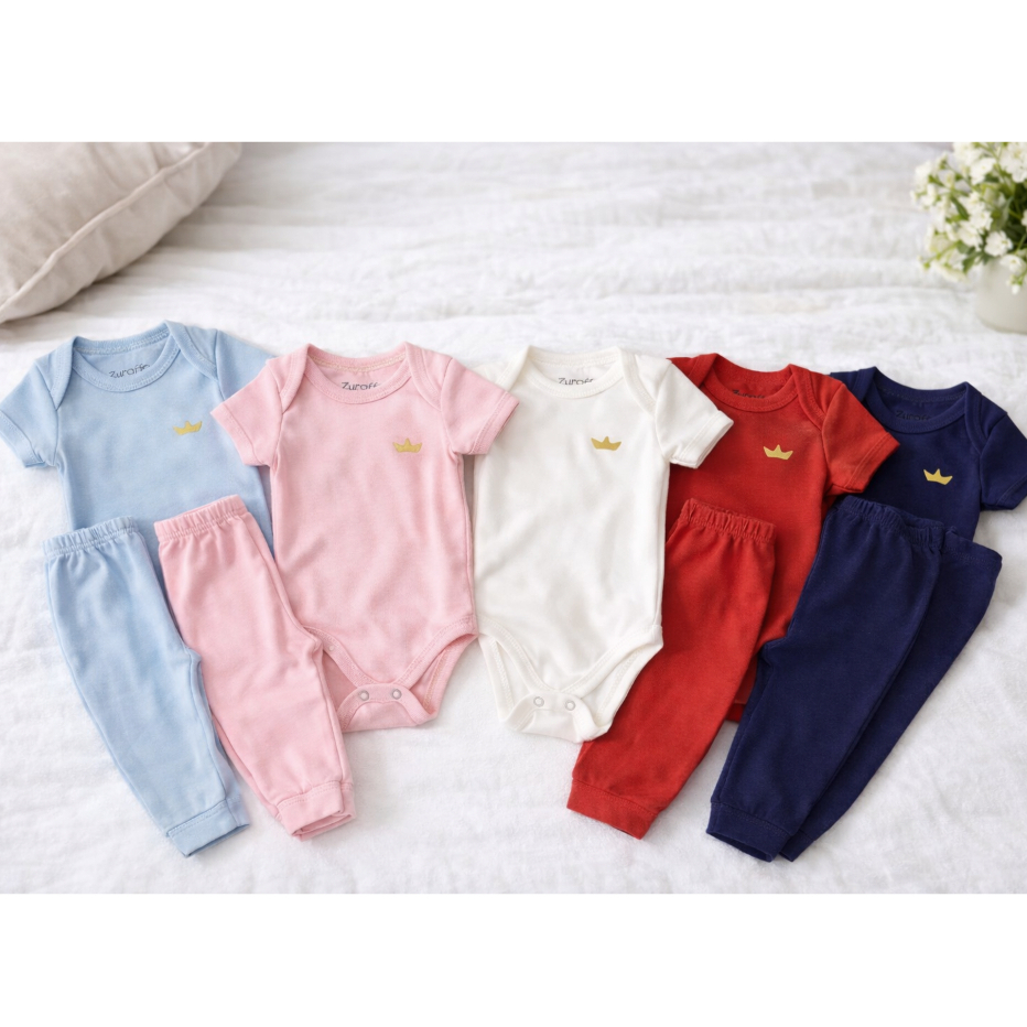 Kit 6 peças Body bebe e Mijao 100% algodão 3 Body e 3 Mijao Sortido Body Infantil Roupa para bebe