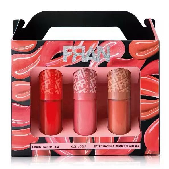 KIT GLOSS LABIAL COM 3 TONS em Oferta na Shopee