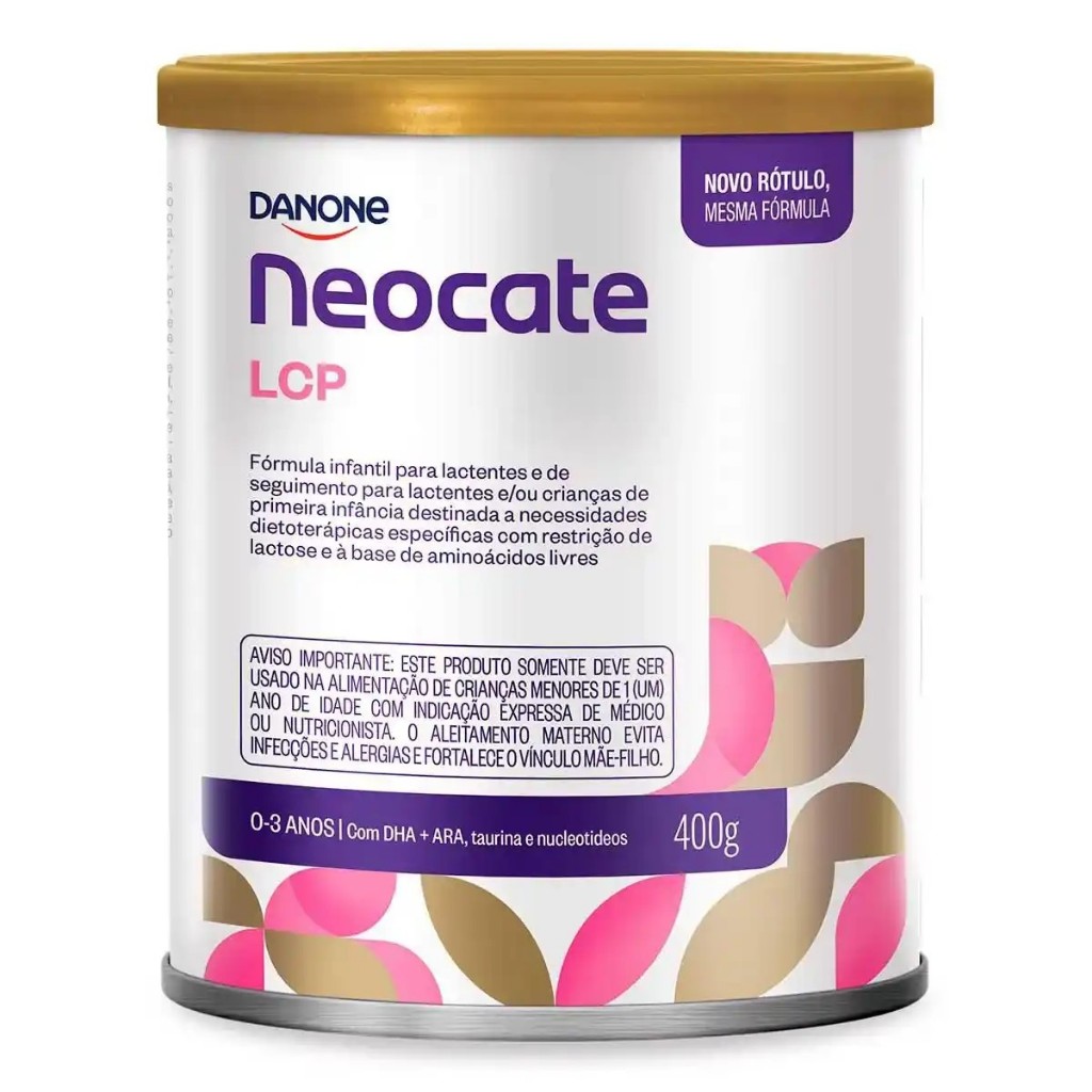 Kit com 2 Danone Neocate LCP 400g Fórmula Original Infantil para APLV e Val Ago 26
