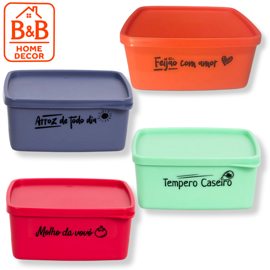 KIT Potes de Mantimentos ANA Herméticos Tampa Segura Antibacteriano Cozinha Sem BPA em Oferta na Shopee