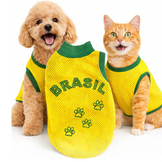 Roupa Pet Brasil Copa Regata Cachorro Gato Seleção em Oferta na Shopee