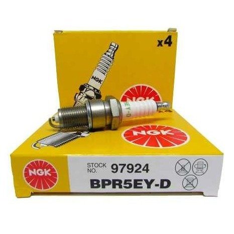 Jogo Vela Ignição Resistiva BPR5EY-D NGK - VW Fiat Asia Alfa Romeu Chrysler Burge Daewoo Daihatsu Dodge Engesa Fibravan