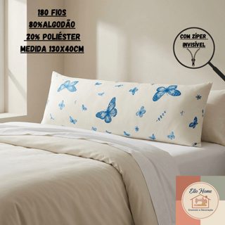 Fronha Corpo 130x40 180 Fios Estampada – Capa Xuxão Gestante, Toque Macio e Alta Durabilidade em Oferta na Shopee