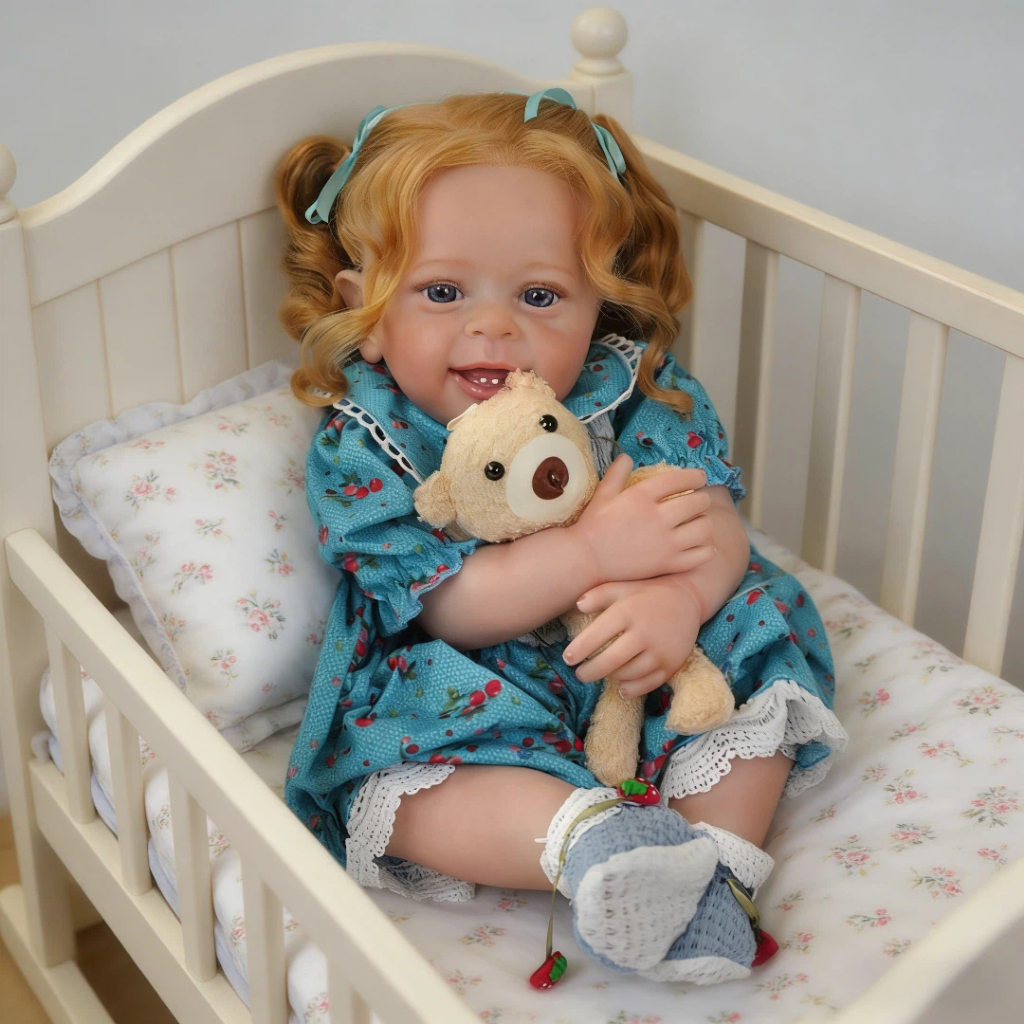 Bebê Reborn Menina Silicone 55cm Boneca Ohlo Azul com Acessórios Pode dar Banho Brastoy em Oferta na Shopee