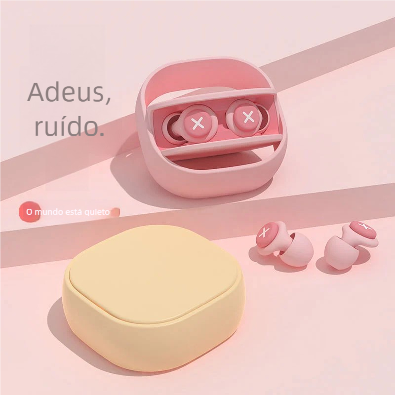 Tampões Auditivos Silicone Profissionais - Redução de Ruído, À Prova de Som com Esponja Macia