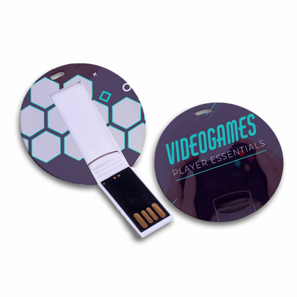 Pen Card Redondo Personalizado 8GB 16GB 32GB 64GB Brinde Corporativo Mini Pendrive com Sua Logo Arte Grátis Kit 5 e 10un