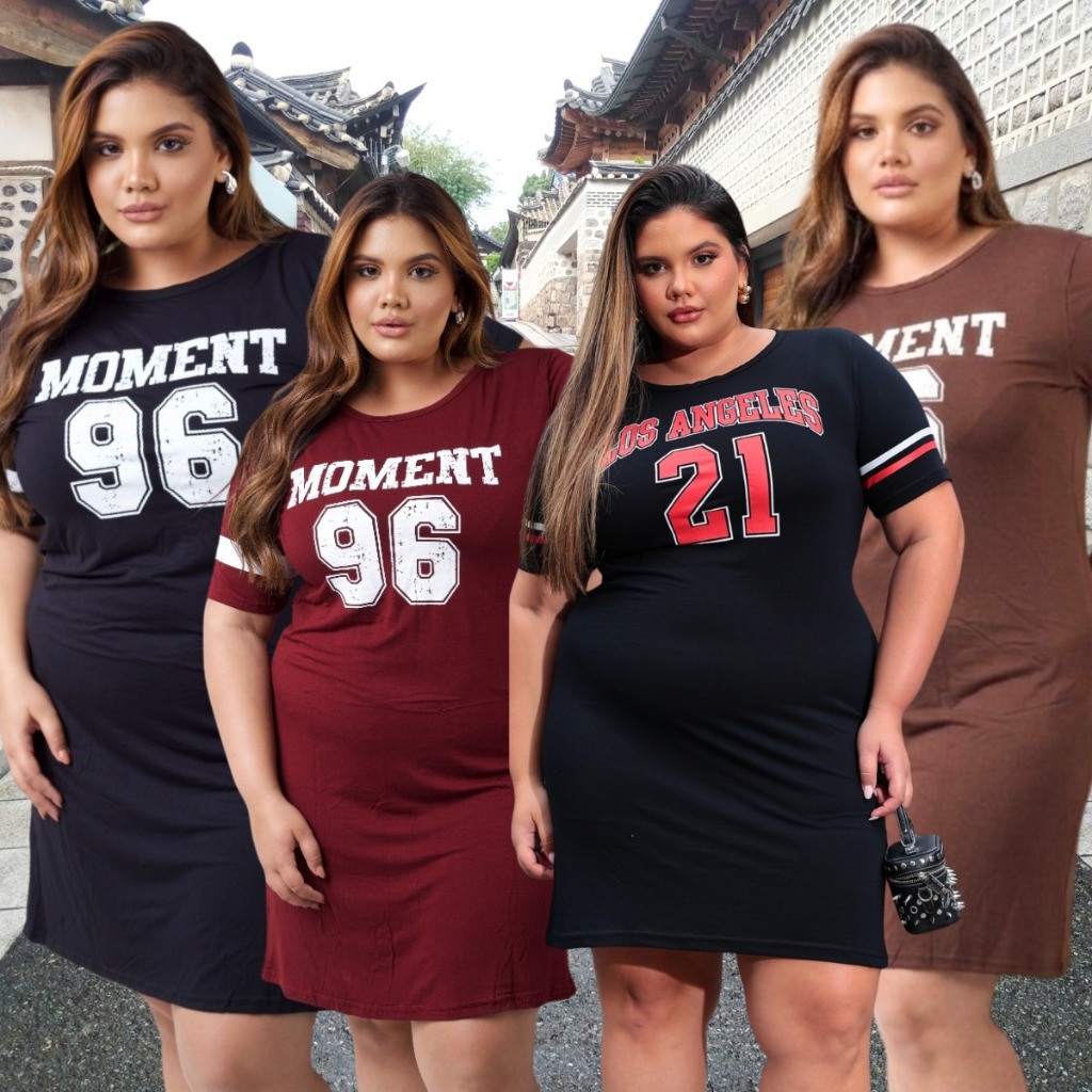Vestido Plus Size Curvy Estampado Camisão Moda Gringa veste até 54 Camisetão Feminino Curve