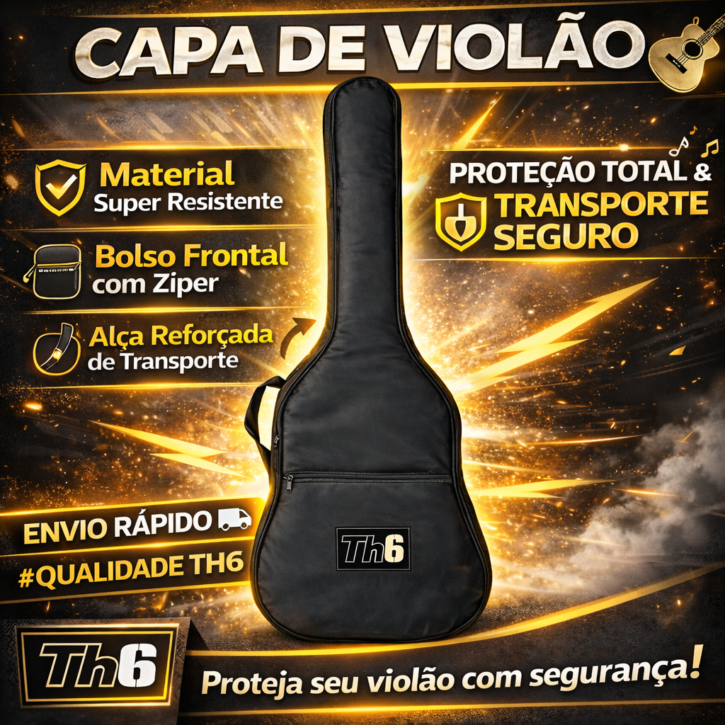 Capa Bag Para Violão Case Clássico Folk Alça Dupla Premium