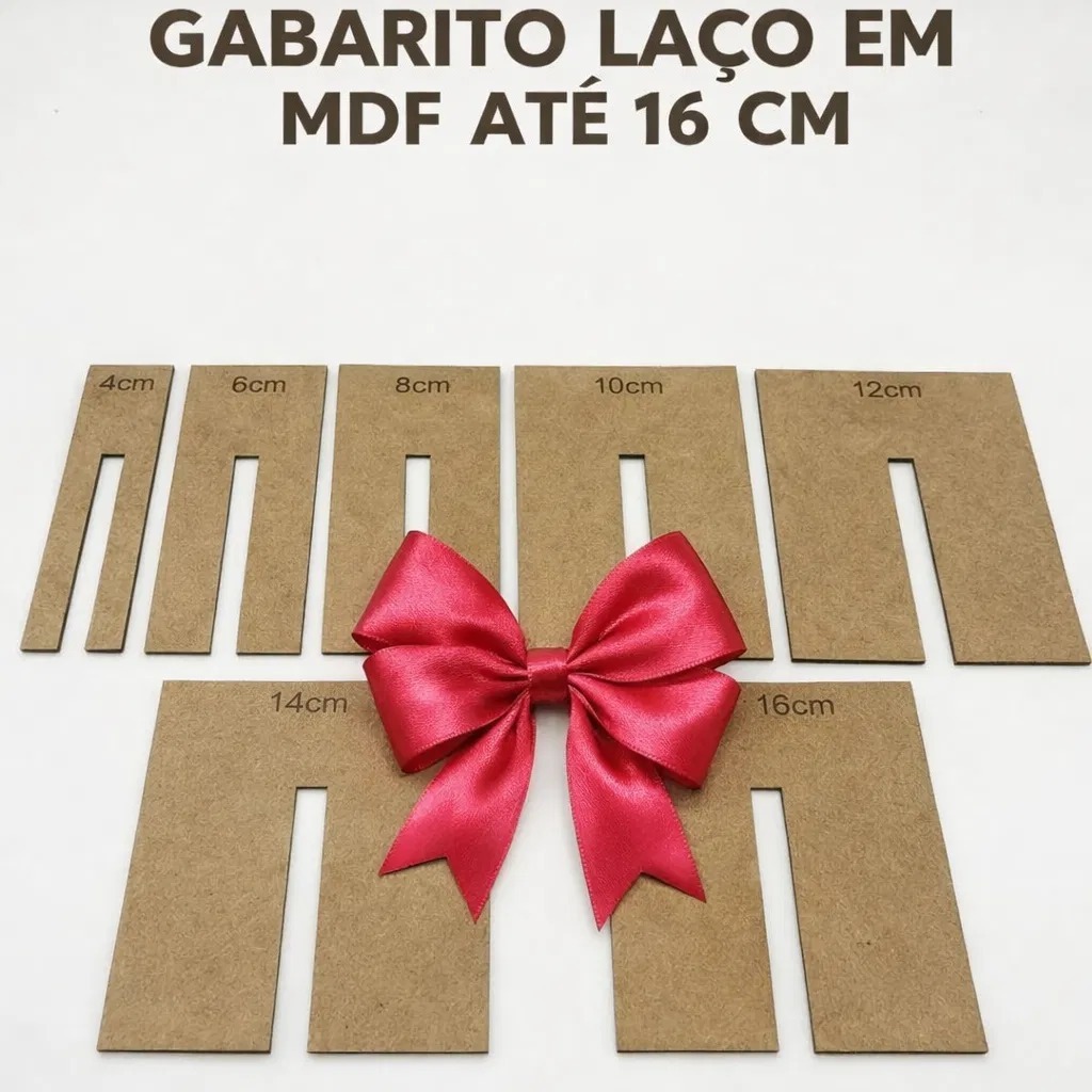 Gabarito em mdf para laço perfeito - Do tamanho 4 ao 16 em Oferta na Shopee