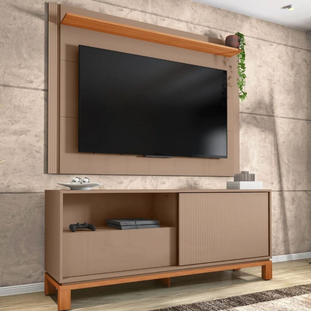 Rack Bancada Com Painel Para TV Até 65 Polegadas Mondrian Caemmun