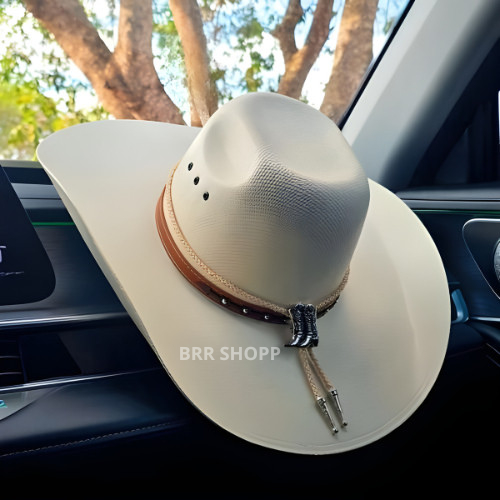 Enfeites Chapéu country moda boho chic em couro Metais personalizados em Oferta na Shopee