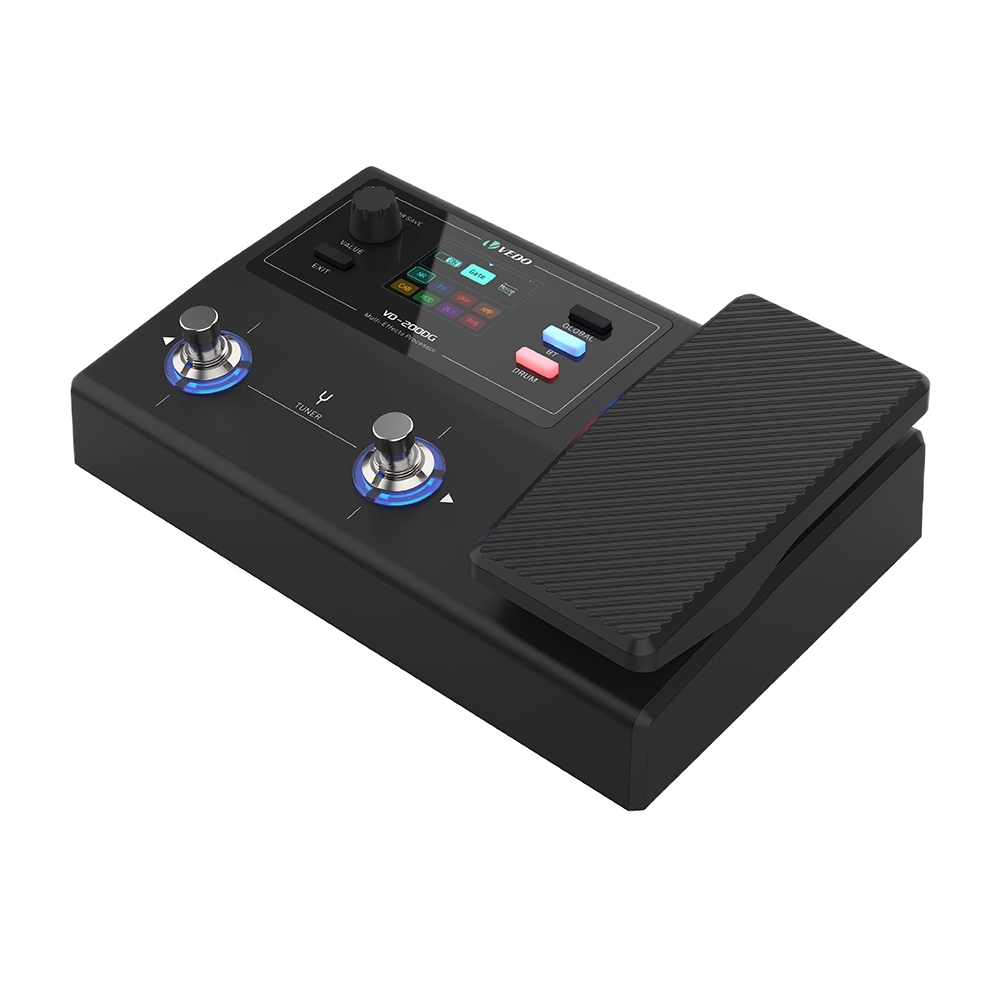 Pedal processador multiefeitos para guitarra e baixo VEDO Pedal de expressão multilíngue vd-2000g Compatível com operaçã