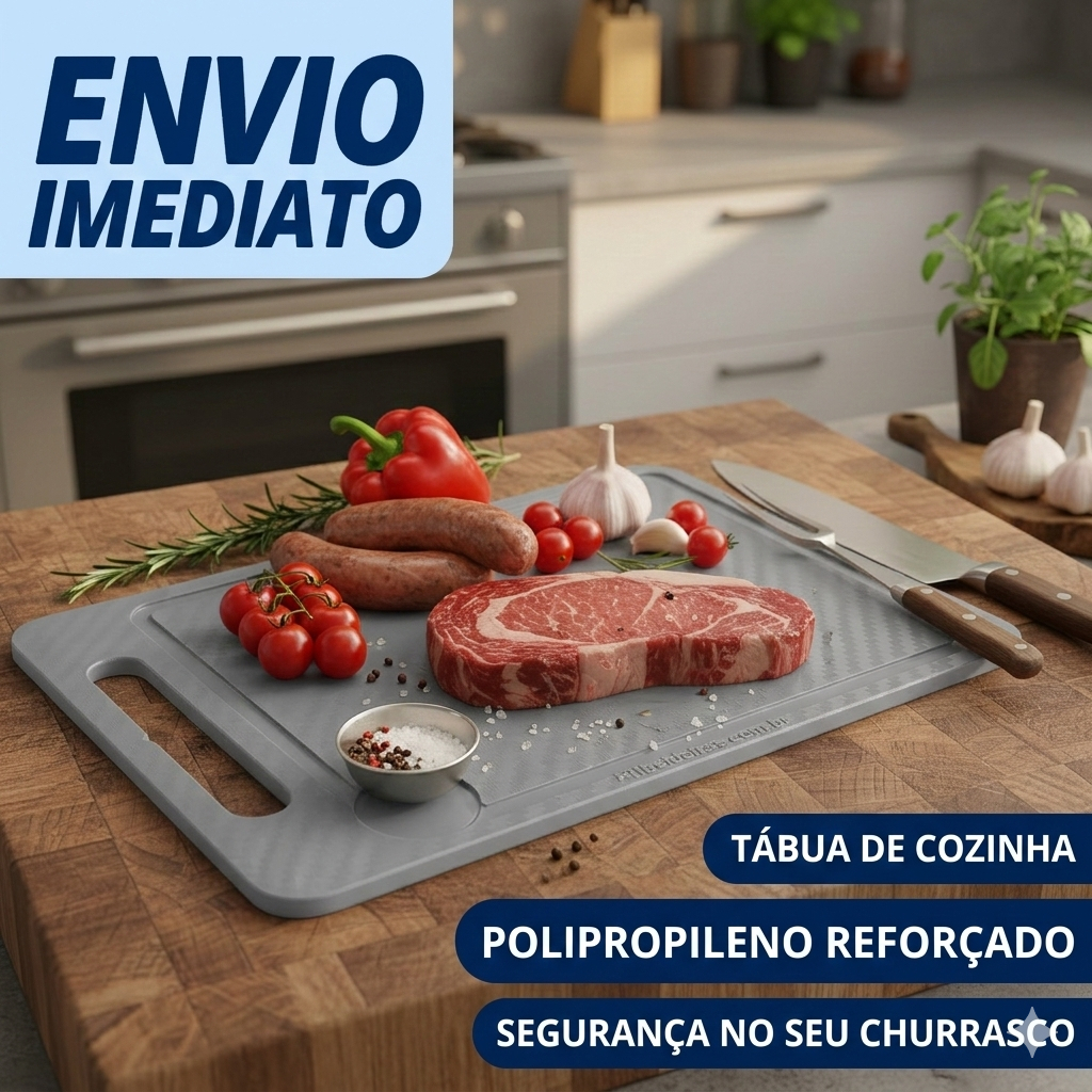 Tábua De Carne Churrasco Diamond 3D Grande Reforçada Profissional Rio Cadeiras Resistente BPA Free