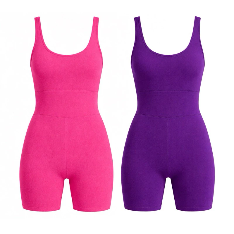 Kit 2 Macaquinho Fitness Feminino Suplex Sem Manga Meia Coxa Academia Treino Costas Abertas — imagem 1
