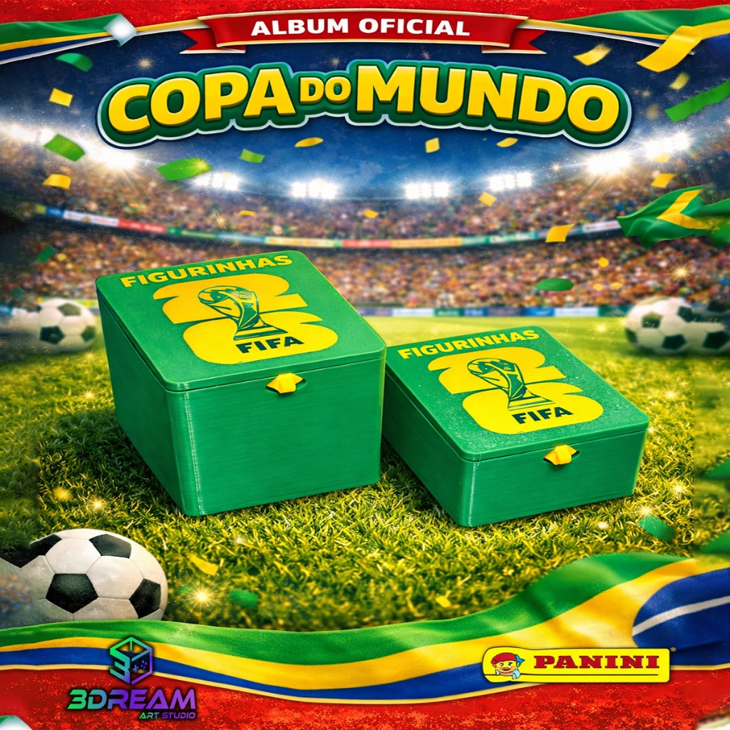 Caixa Organizadora Figurinhas Copa 2026 Case Caixa Estojo Troca Coleção Album da Copa