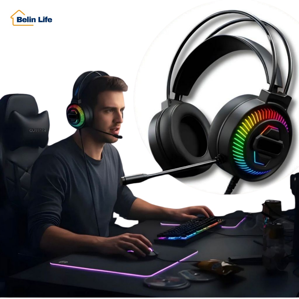 Headset Gamer Pro Rgb Fone Com Fio Microfone em Oferta na Shopee