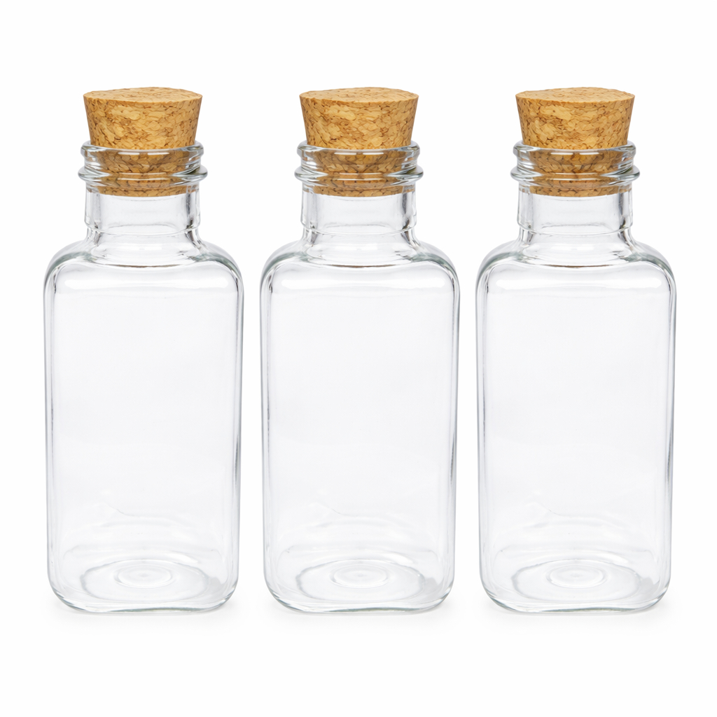 100 - Mini Frascos Plásticos 40ml Com Tampas De Rolha