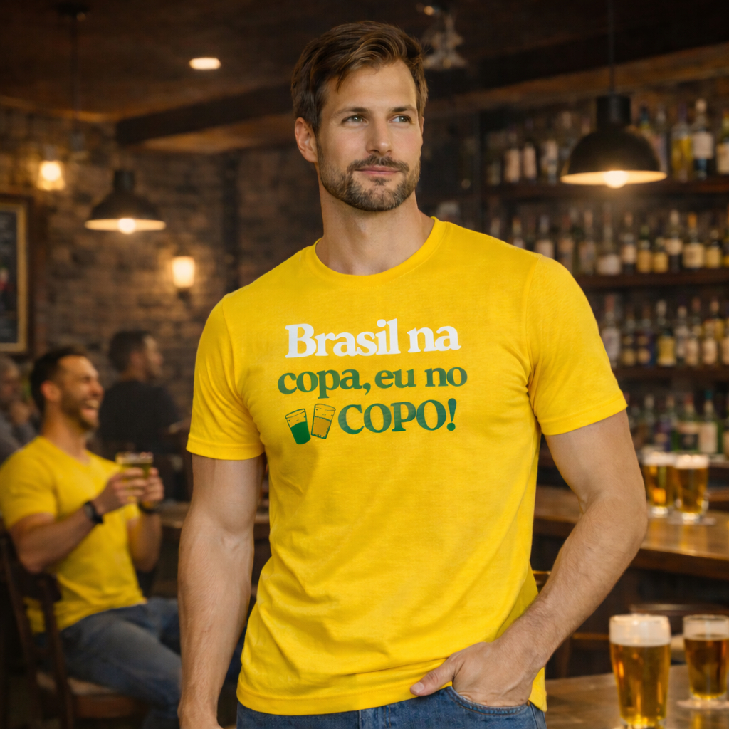 Camiseta Seleção Brasileira Eu No Copo Copa do Mundo 2026 Personalizada Com Nome e Numero
