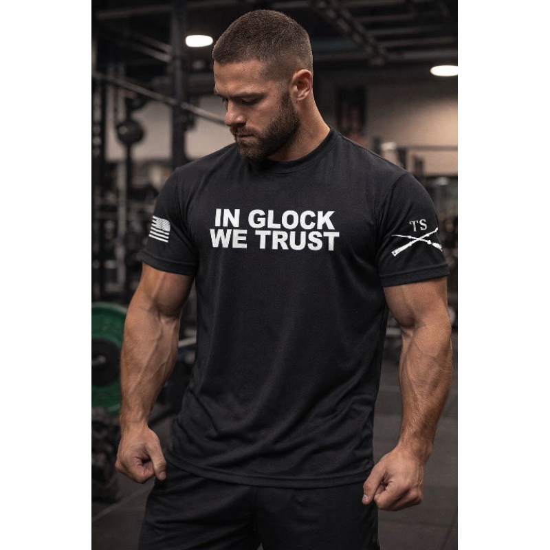 Camiseta Masculina Dry Fit In Glock We Trust Camisa Tática Academia |Treino em Oferta na Shopee