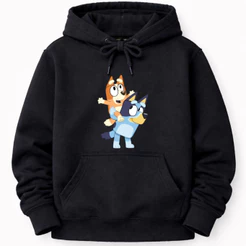 Moletom Infantil Bluey e Bingo Canguru Com Capuz – Casaco de Frio Unissex Premium Algodão Varias Cores