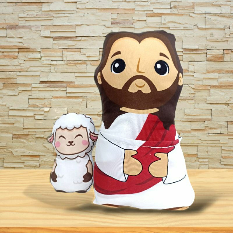 Almofadinha nova naninha com bolso Jesus Páscoa em Oferta na Shopee