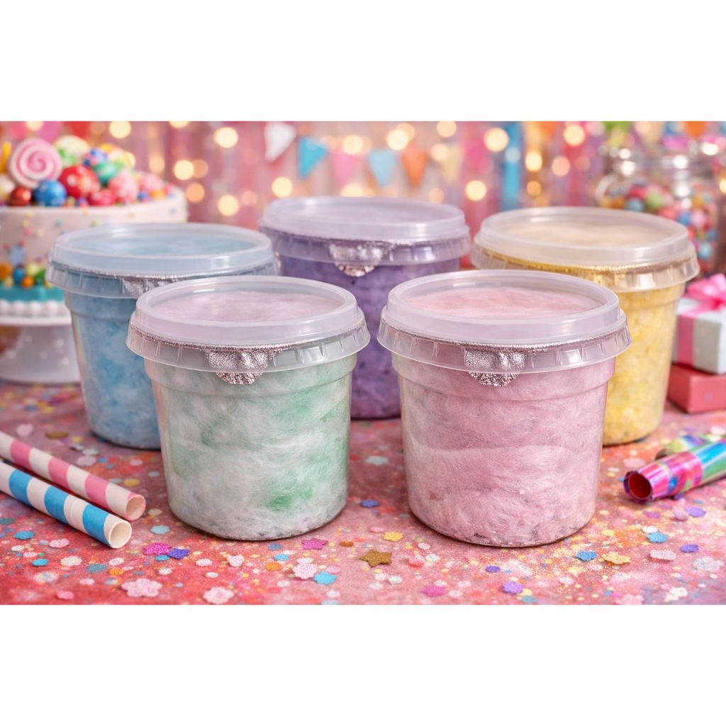 Kit com 2 Algodão Doce em copo com 20g Festa Enfeites Aniversarios