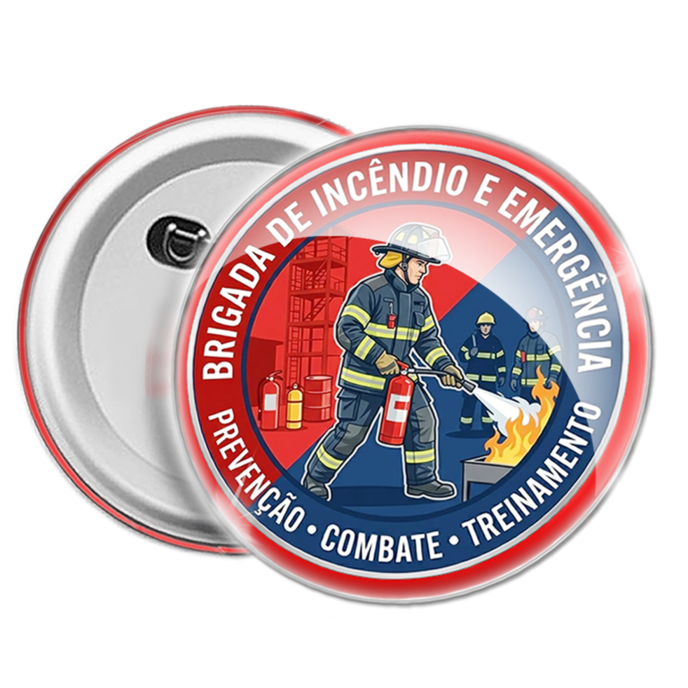 Bottons Brigada de Incêncio: Envio Rápido Kit de 5 a 25 unidades Tamanhos 3,5cm e 4,5cm