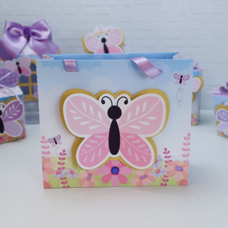 Sacolinha Personalizada para Festa | Lembrancinha Aniversário | Alça de Cetim | Aplique 3D | Fazemos Qualquer Tema