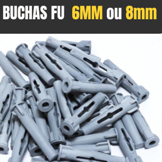 Escolha 300 á 1.000 Bucha Tijolo Baiano Furado 6mm/ 8mm Pacote Buchas para Tijolo Bloco Oco Bucha FU Baiana em Oferta na Shopee