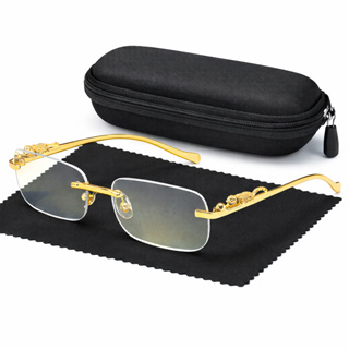 Óculos de Sol Feminino Sem Aro Dourado Rimlees Unissex Retrô Luxo Proteção UV400 Fashion em Oferta na Shopee