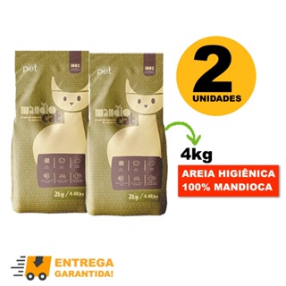Areia de Gato MandioCat Biodegradável higiênica natural 100% Mandioca 4KG -Envio Rápido em Oferta na Shopee
