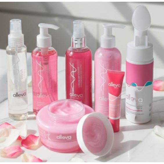 Kit Alleva 7 Bruma Facial Sabonete Líq. Body Splash Hidrat. Bruma Lip Balm Geleia