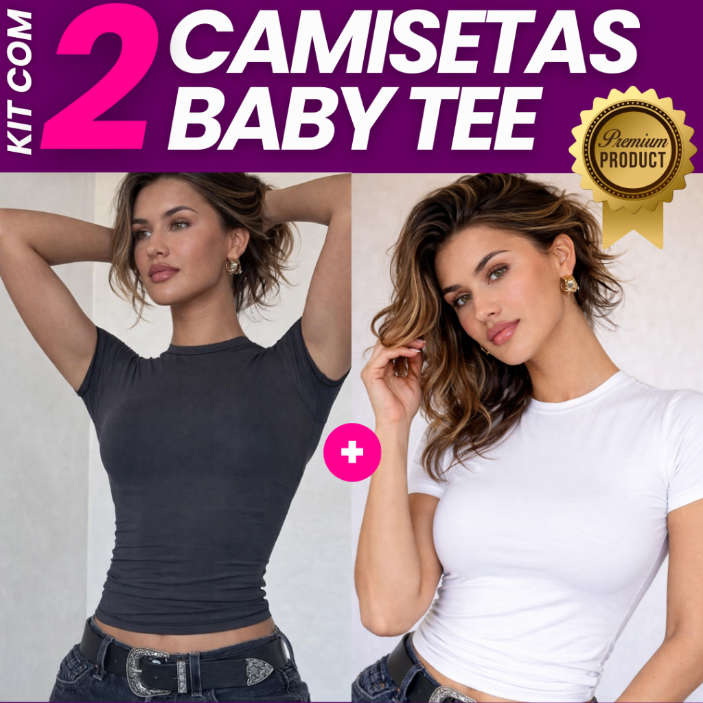 KIT 2 Baby Tee Feminina Blusa de Compressão Justa ao Corpo Camisa Feminina Academia Blusinha Fit Baby Look Compressão em Oferta na Shopee