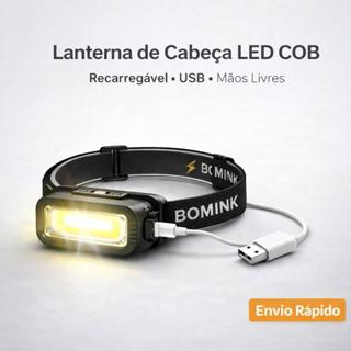 Lanterna de Cabeça LED COB Recarregável USB Mãos Livres para Camping, Trilhas e Emergência em Oferta na Shopee