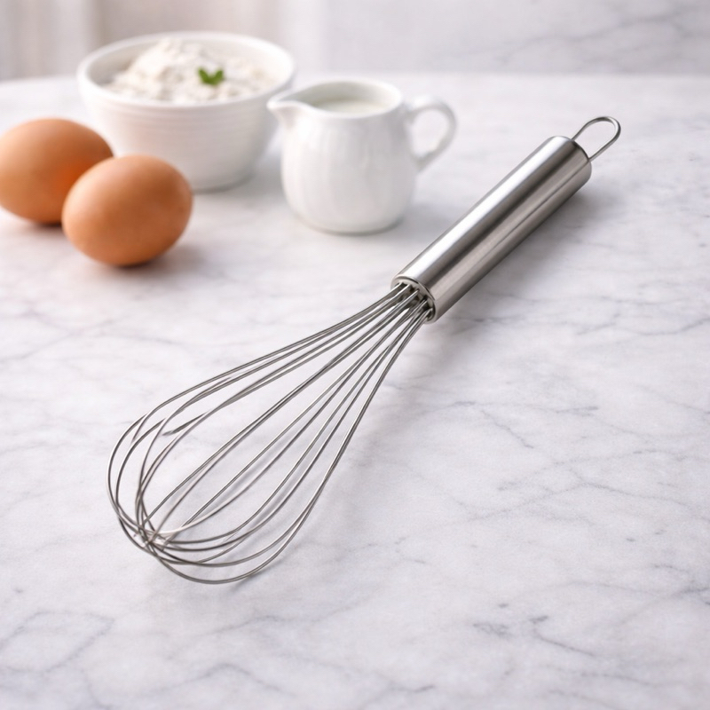 Batedor de Ovos Fouet 29cm Aço Inox Profissional Fuê Misturador Bolo Omelete Cozinha