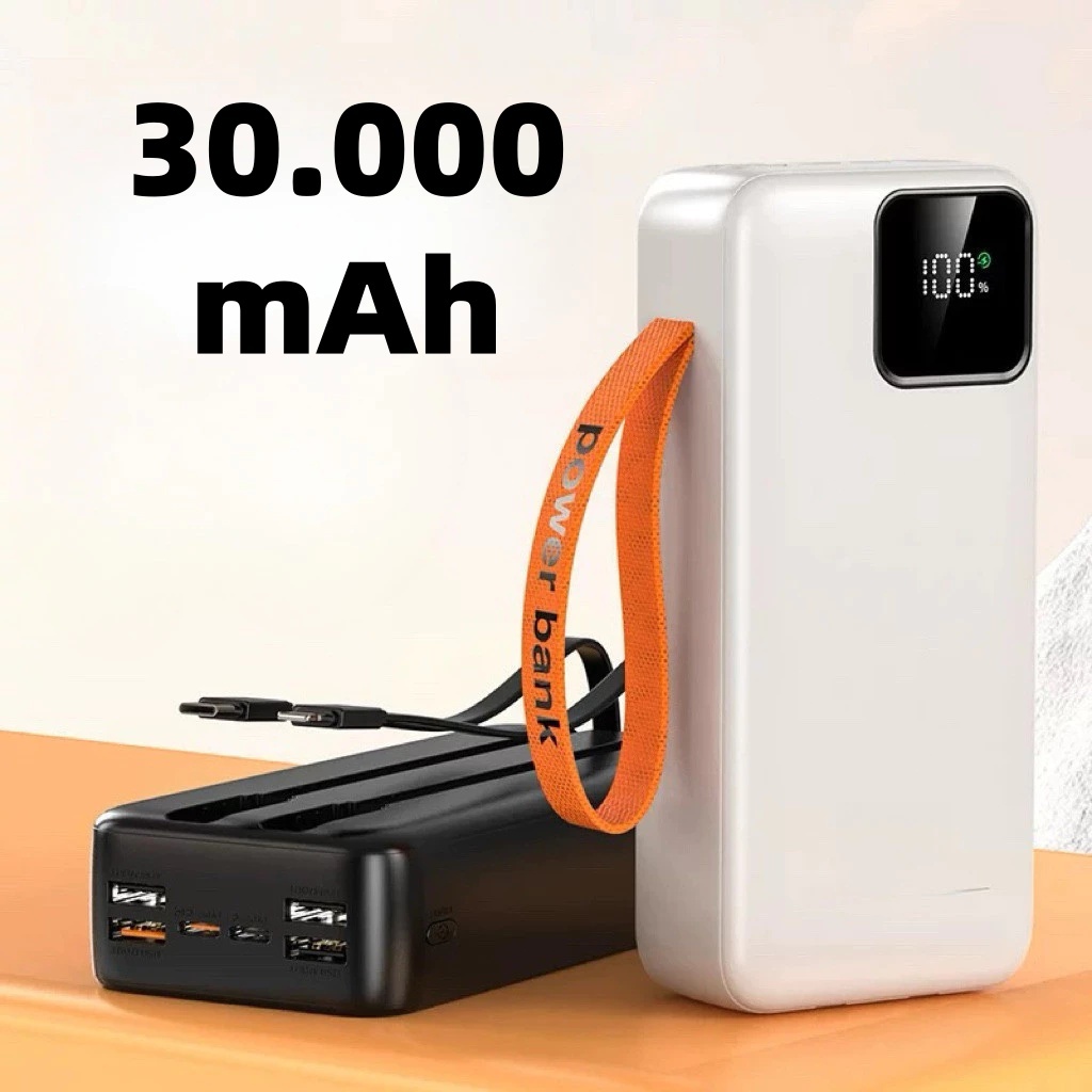 Power Bank 30000mAh com Carregamento Ultrarrápido 22,5W PD, Turbo para Celular e Notebook-SOL TECHO