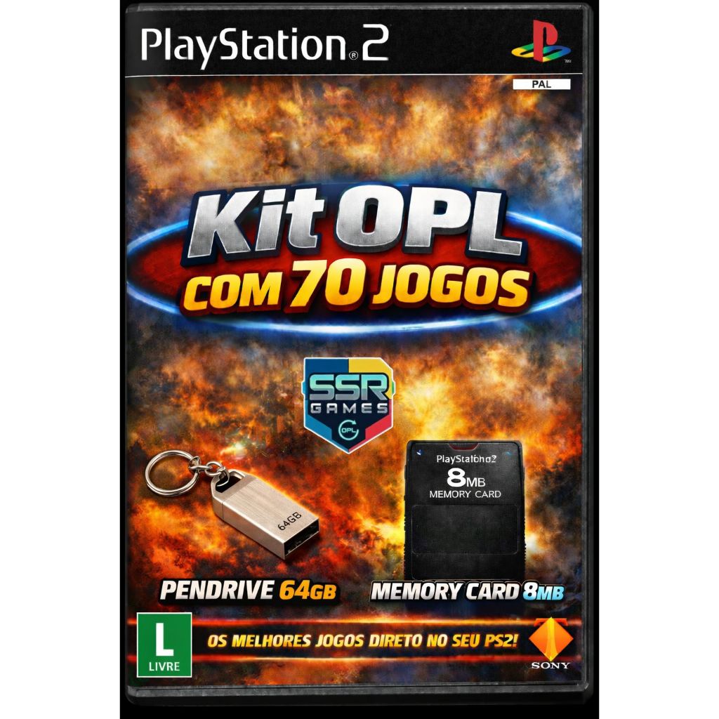 Opl PS2 70 Jogos Pendrive 64GB + Memory Card 8MB em Oferta na Shopee