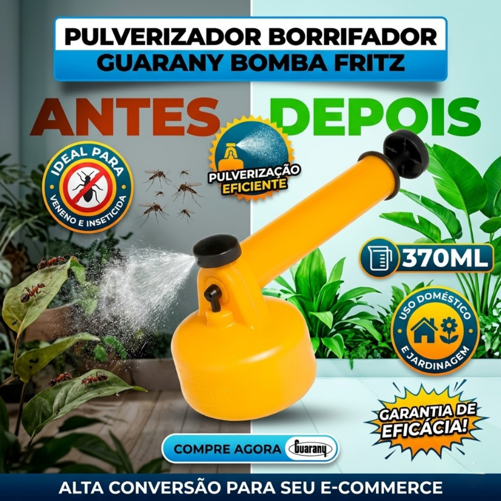 Pulverizador Guarany 370ml Borrifador Bomba Fritz Profissional Para Veneno Inseticida e Limpeza