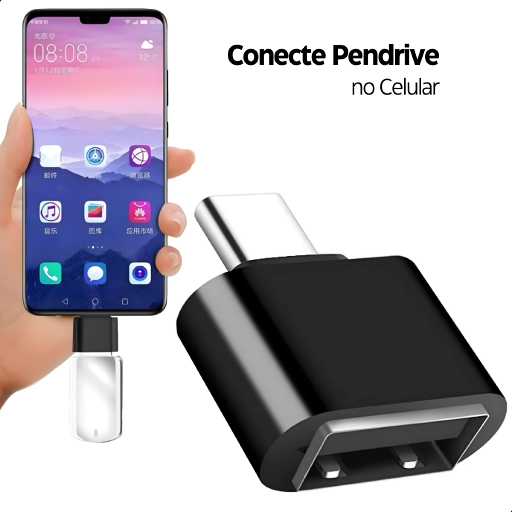 Adaptador OTG USB-C Para Pendrive Celular Mouse Teclado Android USB 3.1 Tipo C